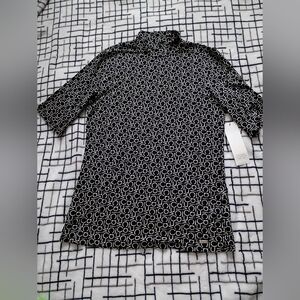 Calvin Klein Black and White Logo Top  Liquid Jersey New Size Small